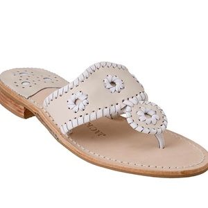 Bone/White Jack Rogers Flat Sandal Size 8.5